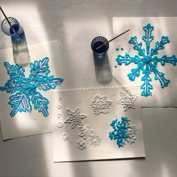 Нетрадиционное рисование снежинки