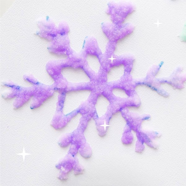 Снежинка из соли и клея