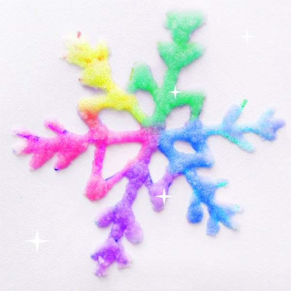 Рисование солью Снежинка