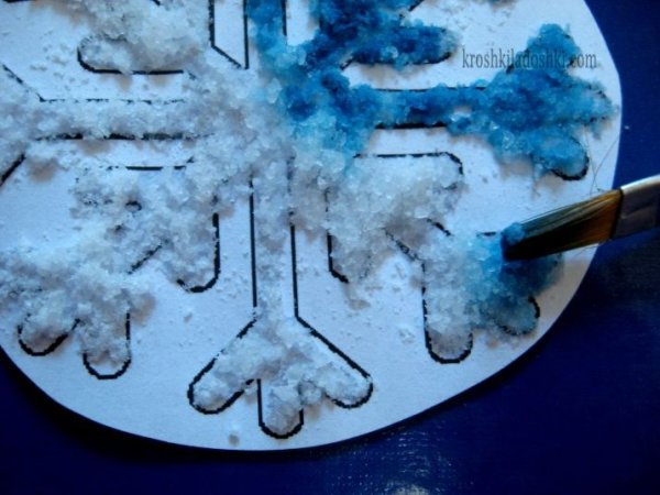 Снежинка из клея ПВА И соли