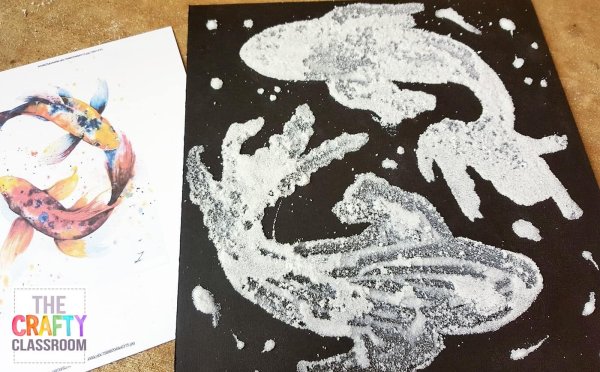 Рисование солью и акварельными красками