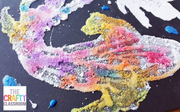 Рисование акварелью и солью