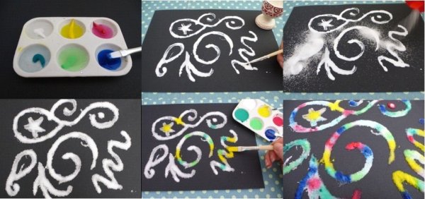 Рисование солью