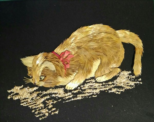 Аппликация соломкой