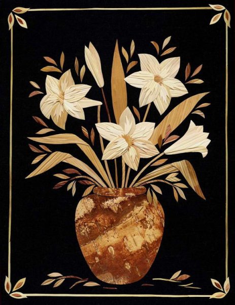 Аппликация из соломки