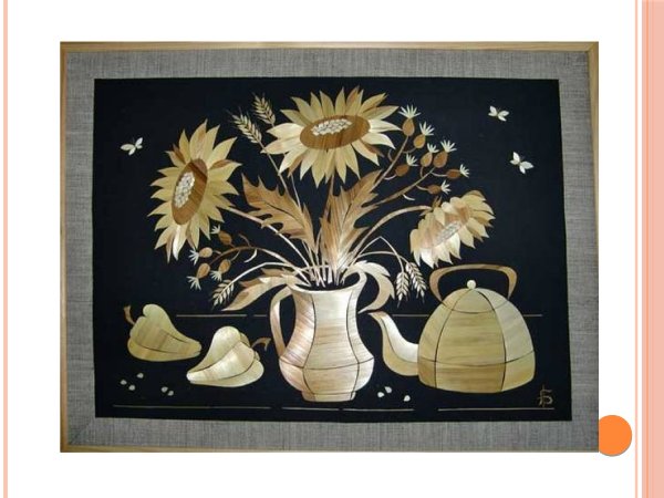 Декоративное панно из соломки