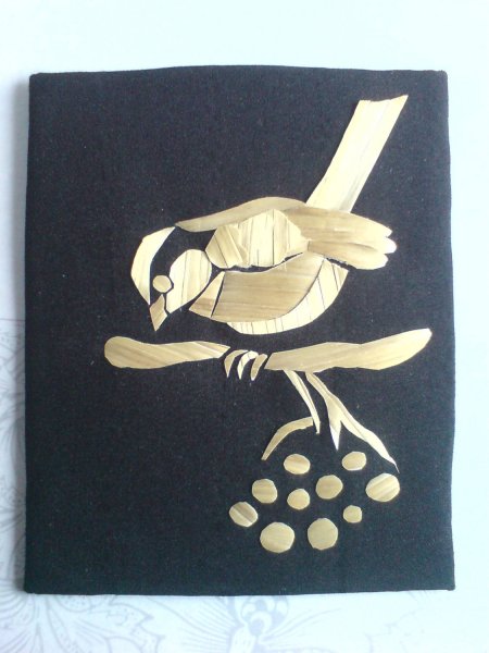 Аппликация из соломки для детей