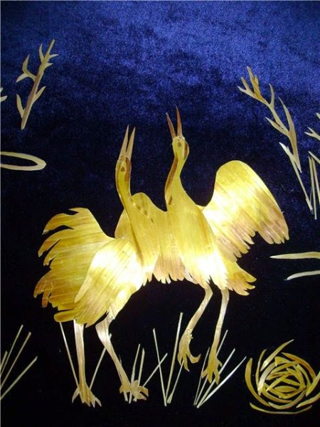 Аппликация из соломки