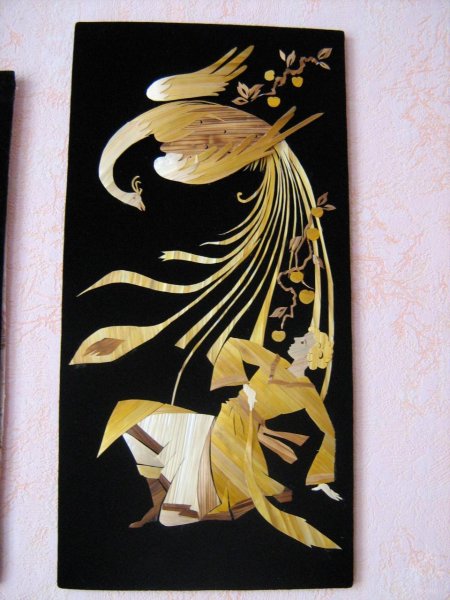 Панно из цветной соломки