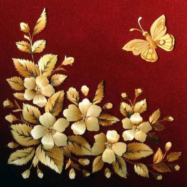 Панно из соломки