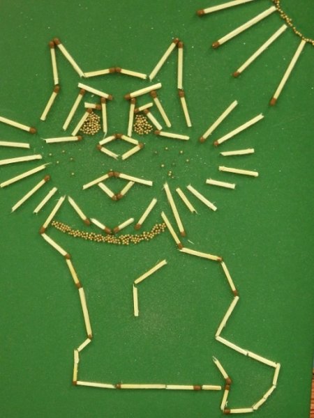 Аппликация из спичек для детей