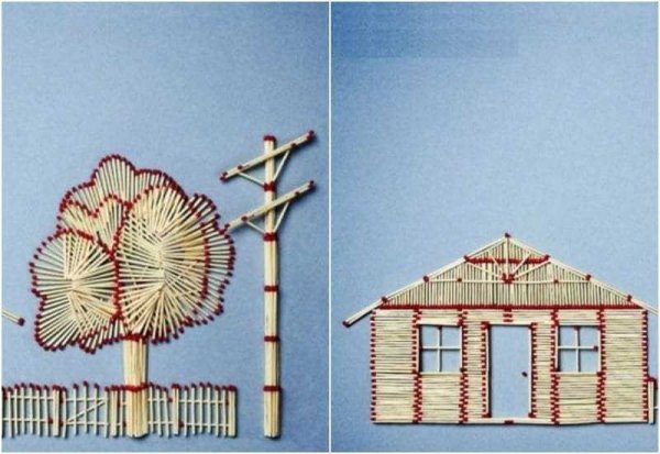 Аппликация из спичек