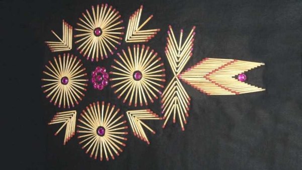 Цветок из спичек