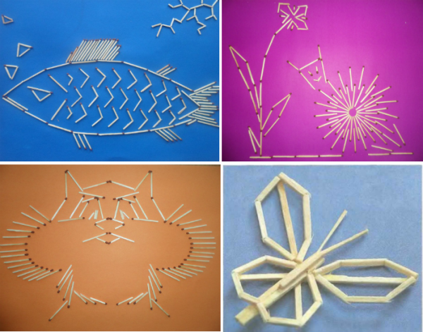 Панно из спичек для детей