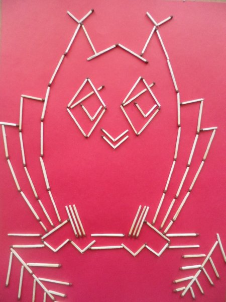 Панно из спичек для детей