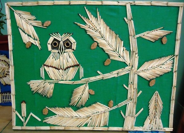 Панно из спичек для детей