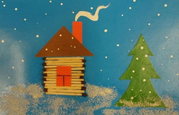 Поделка домик аппликация