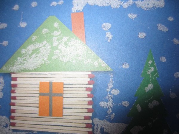 Аппликация из спичечного домика.