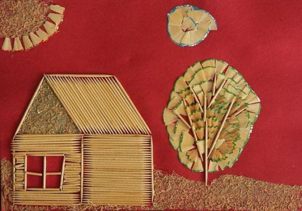 Домик из зубочисток