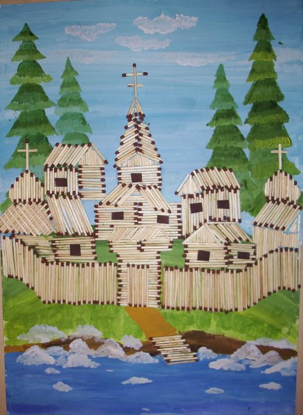 Аппликация из спичек