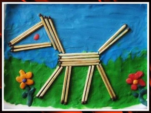 Панно из спичек для детей
