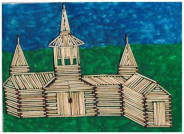 Поделки из спичек на бумаге