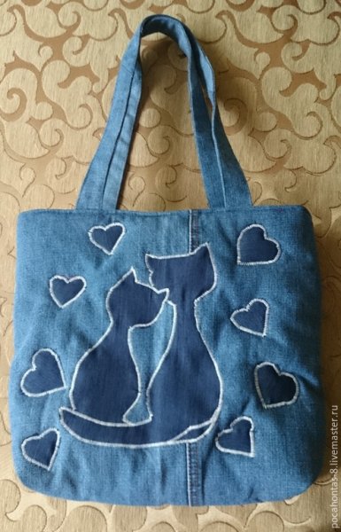 Сумки из джинсы с аппликацией