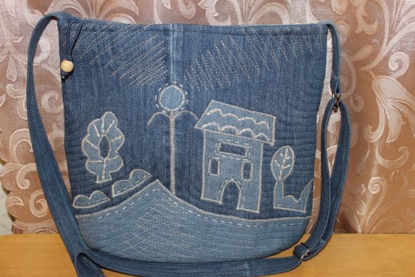 Сумки из джинсы с домиками