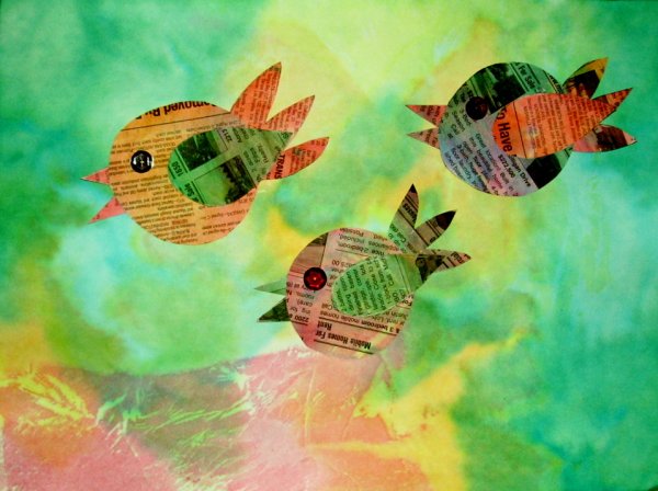 Аппликация из газет и журналов