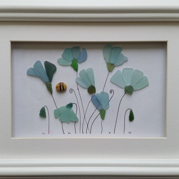 Панно из морского стекла