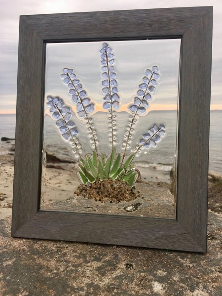 Панно из морского стекла