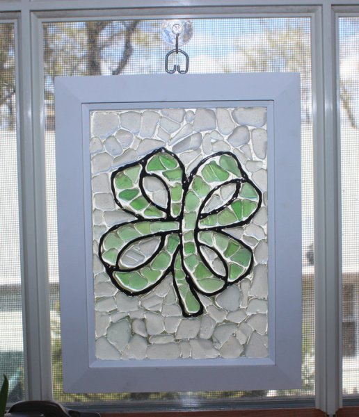 Панно из морского стекла