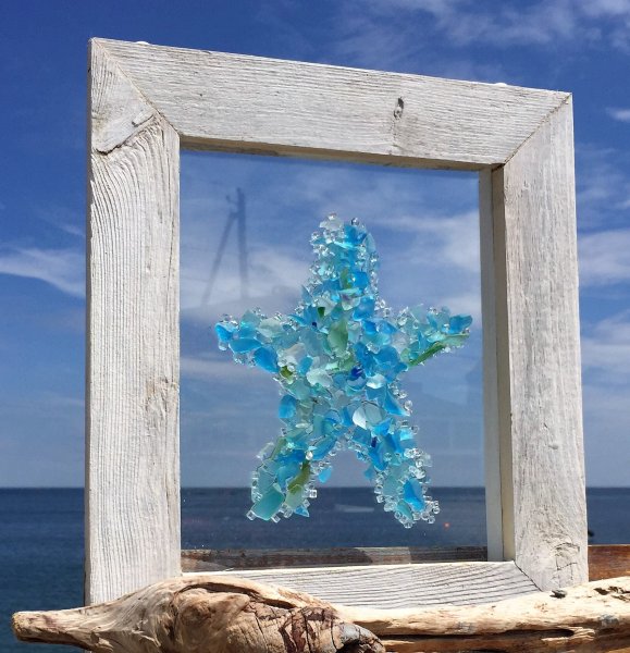 Декор из морских стеклышек