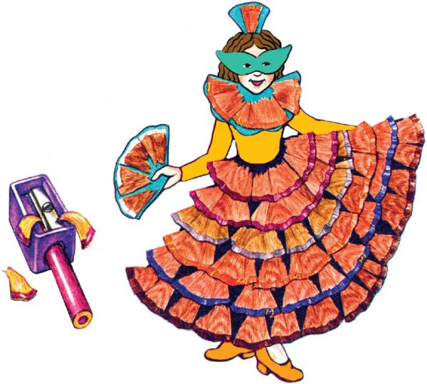 Панно из карандашных стружек