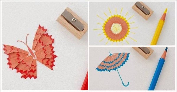 Цветы из стружки от карандашей