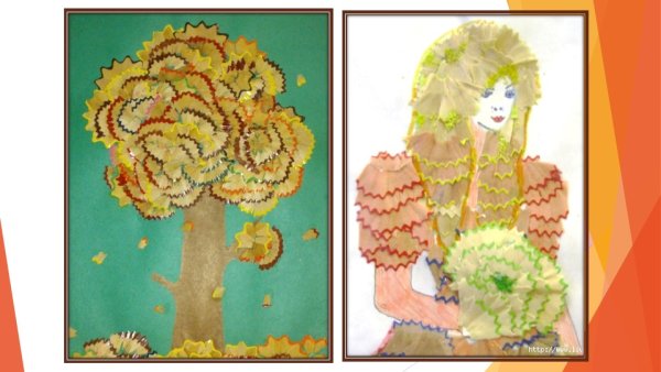 Аппликация из стружки от карандашей