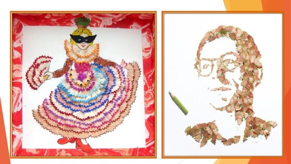 Мозаика из стружки карандаша