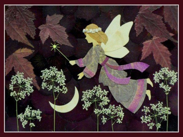 Ошибана картины из засушенных растений для детей