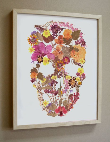 Аппликация из засушенных цветов