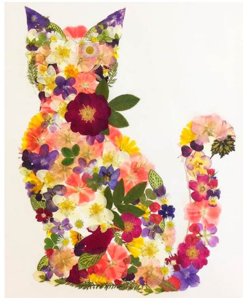 Поделка кошка из цветов