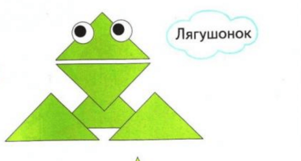 Лягушка из геометрических фигур аппликация
