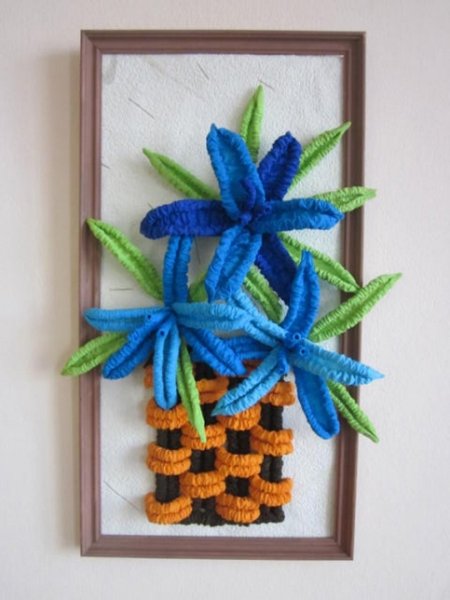 Аппликация из гофротрубочек