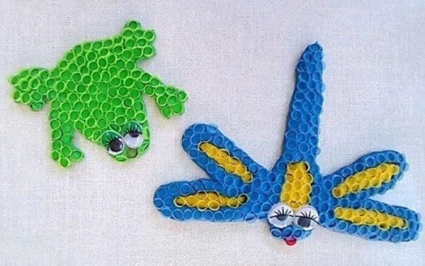 Поделки из коктейльных трубочек и пластилина