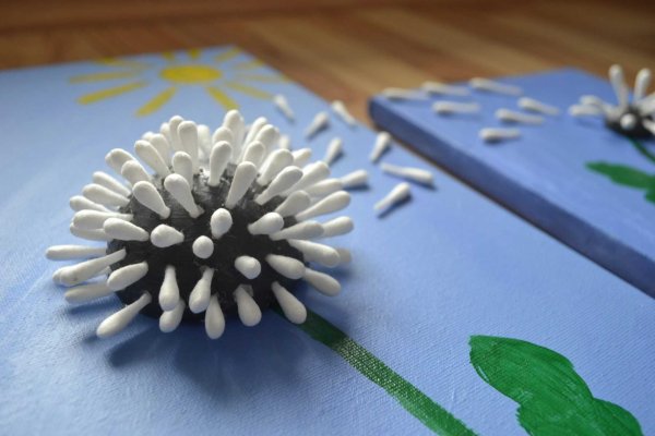 Снежинки из ушных палочек