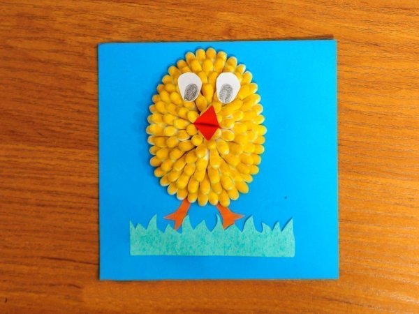 Аппликация из ушных палочек