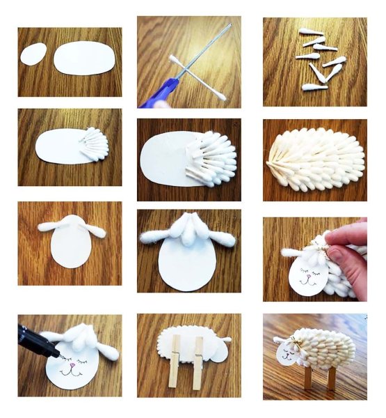 Подделнка из ватеых палочек