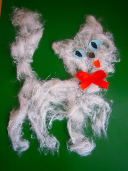 Аппликация из ваты