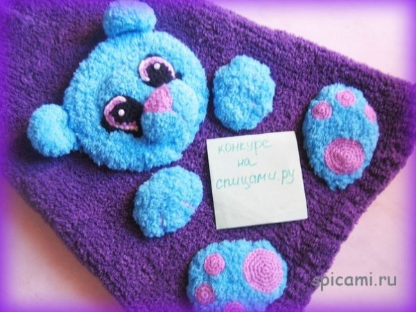 Из плюшевой пряжи спицами