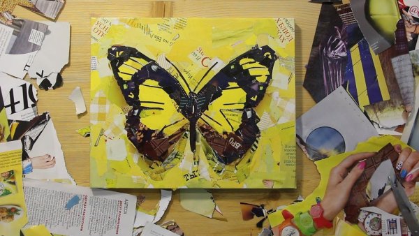 Коллаж бабочка из журналов