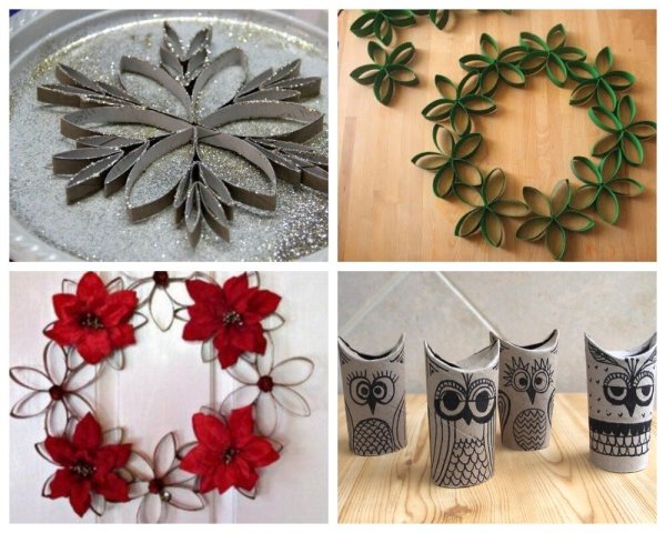 Цветы из втулок от туалетной бумаги